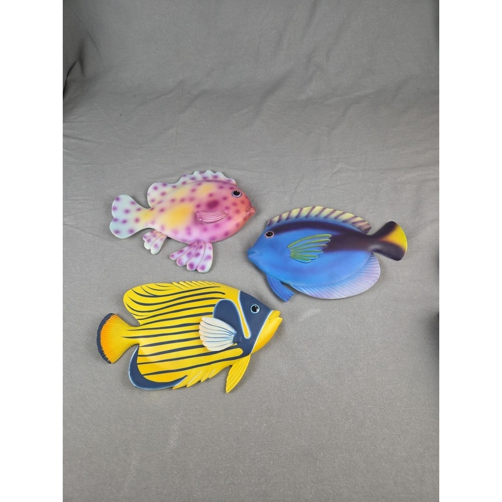 Lot of 3 1996 Vintage Tropical Fish Wall Decor / Large Fish by  Sue Williams